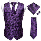Xituodai Hi-Tie Black Luxury Paisley Men&#39;s Vest Set Hanky Cufflinks For Wedding 100% Silk Vest For Men Gold Waistcoat Yellow Classic Vest