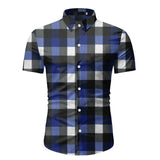 Xituodai Red Plaid Shirt Men 2022 Summer Brand Classic Short Sleeve Dress Shirt Casual Button Down Office Workwear Chemise Homme M-3XL