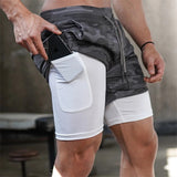 Xituodai 2022 New Casual Shorts men Summer Mens Shorts 2 in 1 High Elastic Gyms Fitness Short Pants