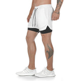 Xituodai 2022 New Casual Shorts men Summer Mens Shorts 2 in 1 High Elastic Gyms Fitness Short Pants