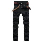Xituodai New Arrival Men&#39;s Cotton Ripped Hole Jeans Casual Slim Skinny White Jeans men Trousers Fashion Stretch hip hop Denim Pants Male