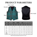 Xituodai New Teal Green Paisley 100% Silk Formal Dress Vest Men Waistcoat Vest Wedding Party Vest Tie Brooch Pocket Square Set DiBanGu