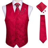 Xituodai New Teal Green Paisley 100% Silk Formal Dress Vest Men Waistcoat Vest Wedding Party Vest Tie Brooch Pocket Square Set DiBanGu