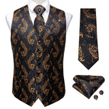 Xituodai New Teal Green Paisley 100% Silk Formal Dress Vest Men Waistcoat Vest Wedding Party Vest Tie Brooch Pocket Square Set DiBanGu