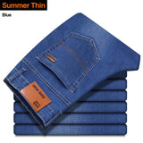 Xituodai Brother Wang Men Jeans Business Casual Light Blue Elastic Force Fashion Denim Jeans Trousers Male Brand Pants