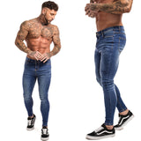 Xituodai Jeans Men Elastic Waist Skinny Jeans Men 2020 Stretch Ripped Pants Streetwear Mens Denim Jeans Blue