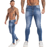 Xituodai Jeans Men Elastic Waist Skinny Jeans Men 2020 Stretch Ripped Pants Streetwear Mens Denim Jeans Blue