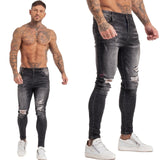 Xituodai Jeans Men Elastic Waist Skinny Jeans Men 2020 Stretch Ripped Pants Streetwear Mens Denim Jeans Blue