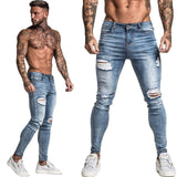 Xituodai Jeans Men Elastic Waist Skinny Jeans Men 2020 Stretch Ripped Pants Streetwear Mens Denim Jeans Blue