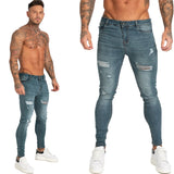 Xituodai Jeans Men Elastic Waist Skinny Jeans Men 2020 Stretch Ripped Pants Streetwear Mens Denim Jeans Blue