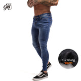 Xituodai Jeans Men Elastic Waist Skinny Jeans Men 2020 Stretch Ripped Pants Streetwear Mens Denim Jeans Blue