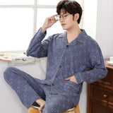 Xituodai Winter Cotton Pajamas Men Lounge Sleepwear Blue Plaid Pijama Man&#39;s Warm Bedgown Home Clothes PJ Pure Pijama Hombre Invierno