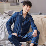 Xituodai Winter Cotton Pajamas Men Lounge Sleepwear Blue Plaid Pijama Man&#39;s Warm Bedgown Home Clothes PJ Pure Pijama Hombre Invierno