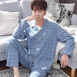 Xituodai Winter Cotton Pajamas Men Lounge Sleepwear Blue Plaid Pijama Man&#39;s Warm Bedgown Home Clothes PJ Pure Pijama Hombre Invierno