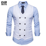 Xituodai New Brand Dress Vests For Men Casual Slim Fit Mens Suit Vest Double breasted Waistcoat Gilet Homme Formal Business Jacket XXL