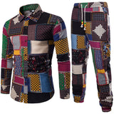 Xituodai trendy mens fashion mens summer outfits dope outfits mens street style mens spring fashion aesthetic outfits mMens Sets Men&#39;s Autumn Linen Shirts Long Pants Ethnic Style Vacation Sets Casual Print Suit African Festival Wear Clothes Male
