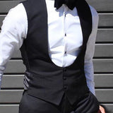Xituodai Black Men Vest for Wedding Groom Tuxedo One Piece Slim Fit Waistcoat Solid Color Male Fashoin Coat Clothes