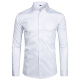 Xituodai White Business Dress Shirt Men Fashion Slim Fit Long Sleeve Soild Casual Shirts Mens Working Office Wear Shirt With Pocket S-8XL