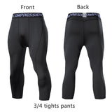 Xituodai Men&#39;s Sports 3/4 Cropped Pants Gym Running Leggings Male Joggings Elastic Compressions Sweatpant Football Basketball Trousers