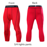 Xituodai Men&#39;s Sports 3/4 Cropped Pants Gym Running Leggings Male Joggings Elastic Compressions Sweatpant Football Basketball Trousers