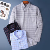 Xituodai Fashion Hot Sale Men&#39;s Long-sleeve Shirts Young Men&#39;s Korean Slim Business Shirts Casual All-match Plaid Square Collar Shirts