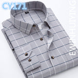 Xituodai Fashion Hot Sale Men&#39;s Long-sleeve Shirts Young Men&#39;s Korean Slim Business Shirts Casual All-match Plaid Square Collar Shirts