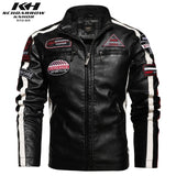 Xituodai New Motorcycle Jacket For Men In Autumn/Winter 2022 Fashion Casual Leather Embroidered Aviator Jacket In Winter Velvet  Pu Jacke