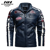 Xituodai New Motorcycle Jacket For Men In Autumn/Winter 2022 Fashion Casual Leather Embroidered Aviator Jacket In Winter Velvet  Pu Jacke