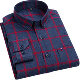 Xituodai Brand 100%Cotton Chechered Casual shirts for Men Warm Long Sleeve Plaid Shirt Winter soft Striped Male comfortable shirt