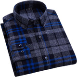 Xituodai Brand 100%Cotton Chechered Casual shirts for Men Warm Long Sleeve Plaid Shirt Winter soft Striped Male comfortable shirt