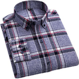 Xituodai Brand 100%Cotton Chechered Casual shirts for Men Warm Long Sleeve Plaid Shirt Winter soft Striped Male comfortable shirt