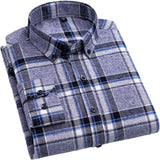 Xituodai Brand 100%Cotton Chechered Casual shirts for Men Warm Long Sleeve Plaid Shirt Winter soft Striped Male comfortable shirt