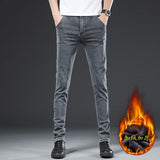 Xituodai 2022 New Winter Plus Velvet Thick Men&#39;s Jeans Casual All-match Jeans High Quality
