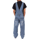 Xituodai New Style Men Baggy Jeans Suspender Pants Fashion Multi-pockets Loose Denim Trousers  Jumpsuit Bib Pants Pocket Overalls S-5XL