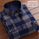 Xituodai Autumn Winter Thick Velvet Dress Shirt For Men Casual Long Sleeve Warm Fleece Lining Shirts Fashion Soft Flannel Plus Size 5XL