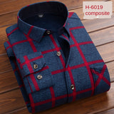 Xituodai Autumn Winter Thick Velvet Dress Shirt For Men Casual Long Sleeve Warm Fleece Lining Shirts Fashion Soft Flannel Plus Size 5XL