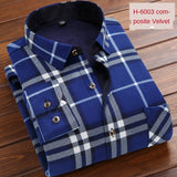 Xituodai Autumn Winter Thick Velvet Dress Shirt For Men Casual Long Sleeve Warm Fleece Lining Shirts Fashion Soft Flannel Plus Size 5XL