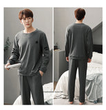 Xituodai Autumn Winter Men Cotton Pajamas Set Fashion Casual Striped Patchwork Sleepwear Suit Home Clothes Loose Home Wear Plus Size 4XL