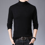 Xituodai Men&#39;s Winter Sweater Thick-Plain Knit Base Woollen Sweater Middle-aged Men&#39;S Wear Slim Fit Stretch Sweater Men&#39;s