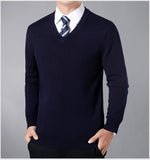 Xituodai Men&#39;s Winter Sweater Thick-Plain Knit Base Woollen Sweater Middle-aged Men&#39;S Wear Slim Fit Stretch Sweater Men&#39;s
