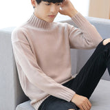 Xituodai Autumn and winter sweater men&#39;s half-necked camel knit sweater fashion long-sleeved thick men&#39;s sweater