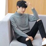 Xituodai Autumn and winter sweater men&#39;s half-necked camel knit sweater fashion long-sleeved thick men&#39;s sweater