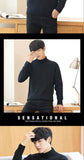 Xituodai Autumn and winter sweater men&#39;s half-necked camel knit sweater fashion long-sleeved thick men&#39;s sweater