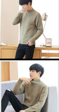 Xituodai Autumn and winter sweater men&#39;s half-necked camel knit sweater fashion long-sleeved thick men&#39;s sweater