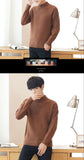 Xituodai Autumn and winter sweater men&#39;s half-necked camel knit sweater fashion long-sleeved thick men&#39;s sweater