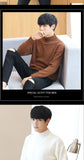 Xituodai Autumn and winter sweater men&#39;s half-necked camel knit sweater fashion long-sleeved thick men&#39;s sweater