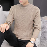 Xituodai Autumn And Winter Men&#39;s Stylish Sweater Teenager Korean-style Slim Fit O Neck Crew Neck Jacquard Handsome Casual Men&#39;s Sweater