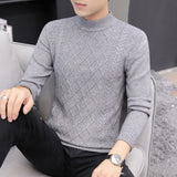 Xituodai Autumn And Winter Men&#39;s Stylish Sweater Teenager Korean-style Slim Fit O Neck Crew Neck Jacquard Handsome Casual Men&#39;s Sweater