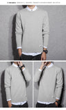Xituodai Spring and Autumn New Men&#39;s Cotton Sweater Men&#39;s Slim Sweater Solid Color Round Neck Sweater Men