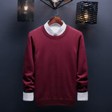 Xituodai Spring and Autumn Men&#39;s Sweater Korean Knitwear Round Neck Sweater Trend Solid Color Jacket Long Sleeve Shirt